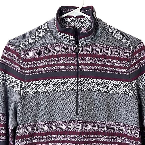OLD Ranch 1/4 Zip Pullover Sweatshirt Aztec Top Women's Size M - Picture 2 of 4